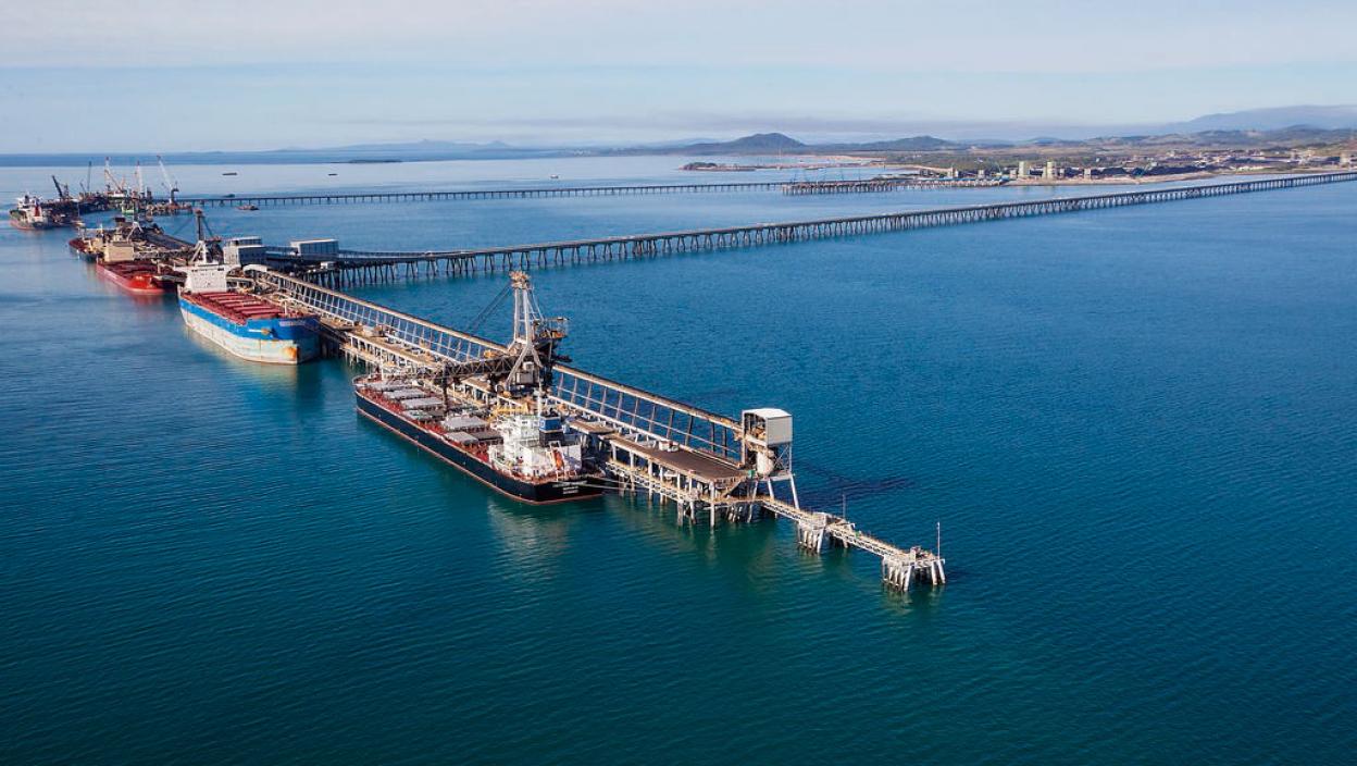 view of large deep-water shipping terminal