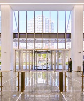 inside entrance view of Brookfield place, Singapore