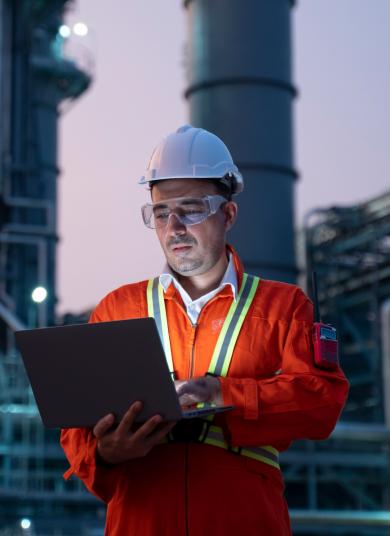 man working at an industrial site
