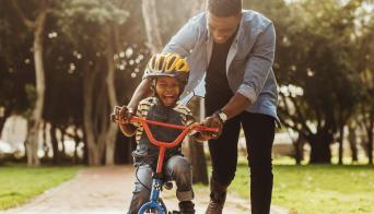 Father with son on bike