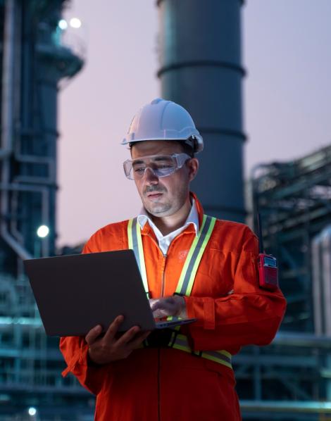 man working at an industrial site