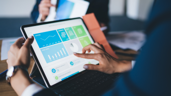 data software on tablet screen