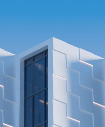Buildings against a blue sky