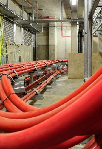 big red cables