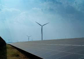 Solar panel and wind turbine